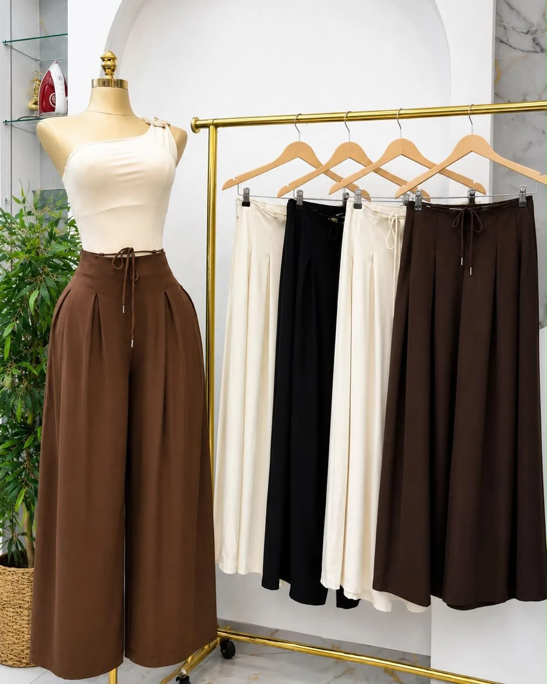 High-Waist Wide-Leg Trousers