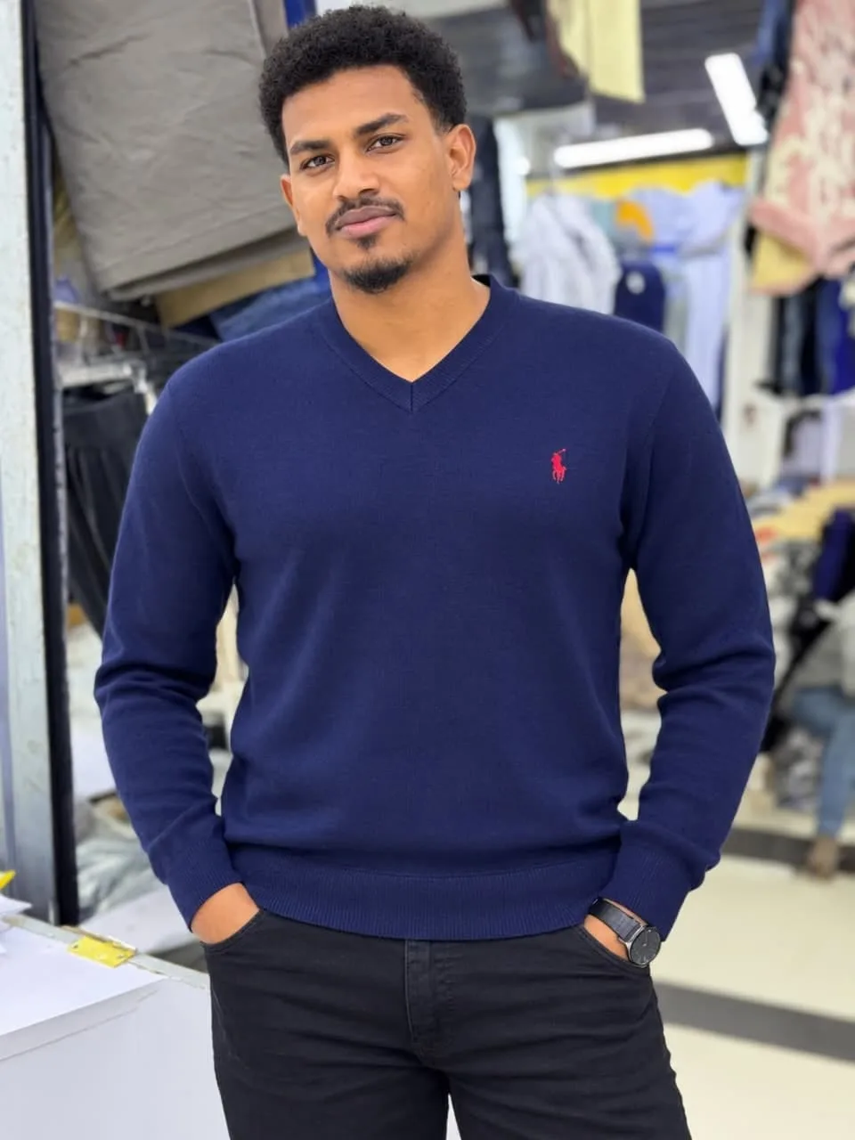Men's V-Neck Knit Sweater