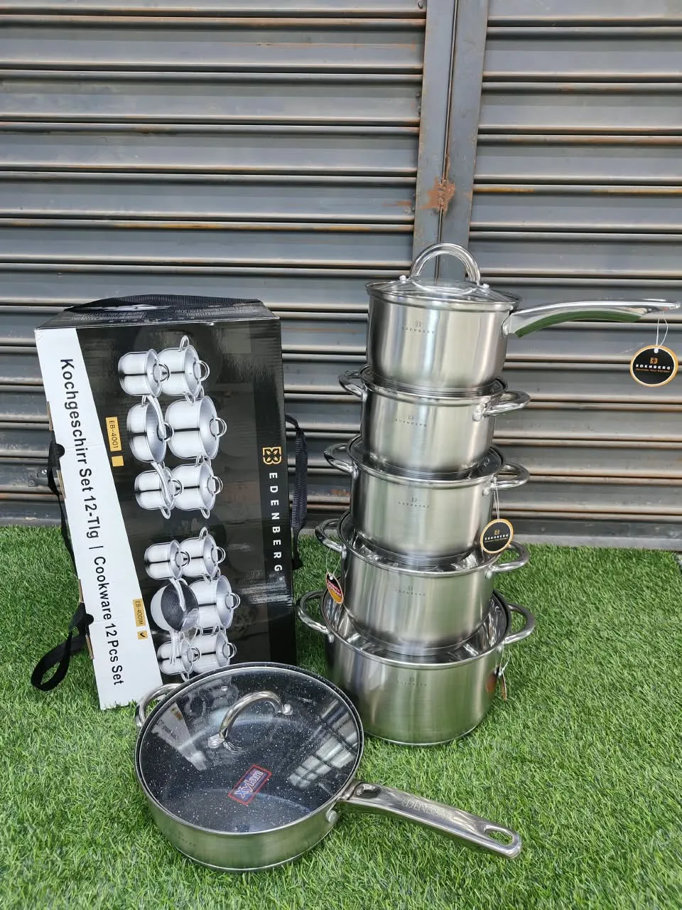 Edenberg 12-Piece Stainless Steel Sufuria Set